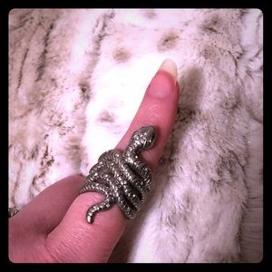 Silver snake coil ring gothic Size 6.5-7